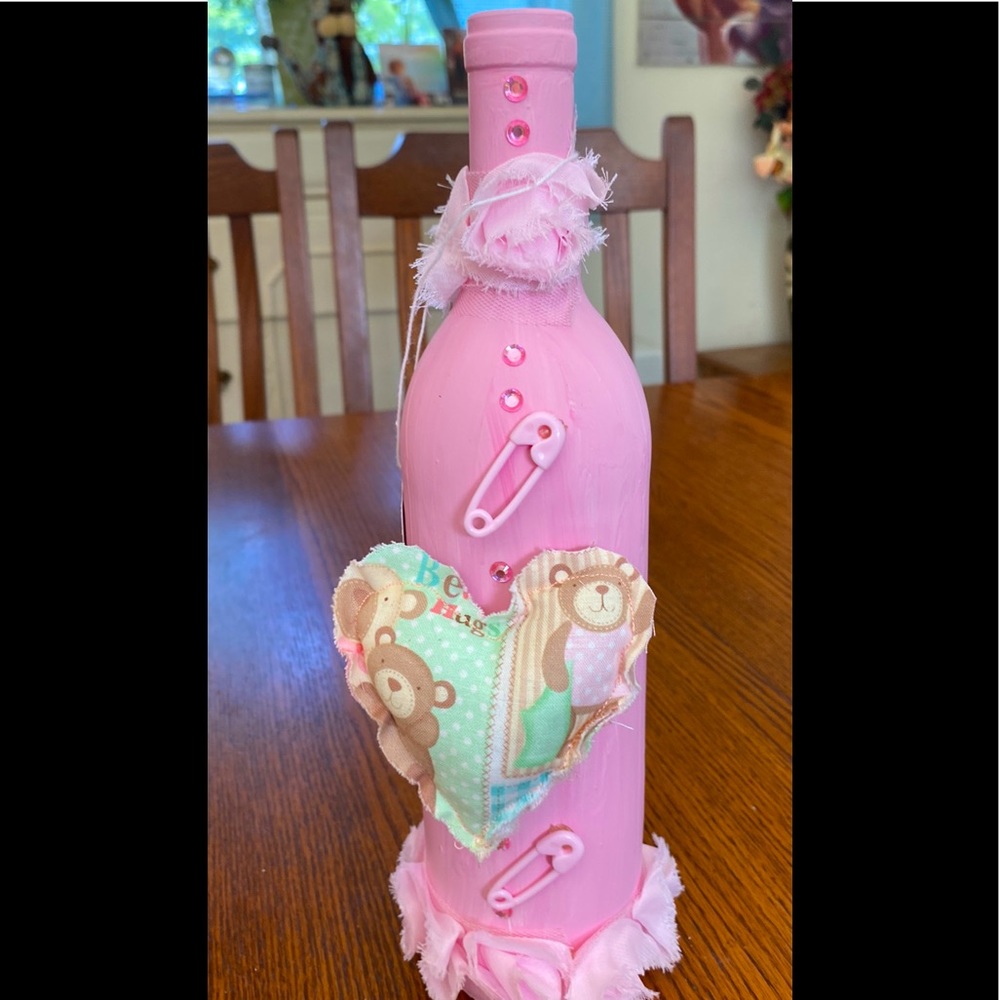 Handmade wine bottle decor